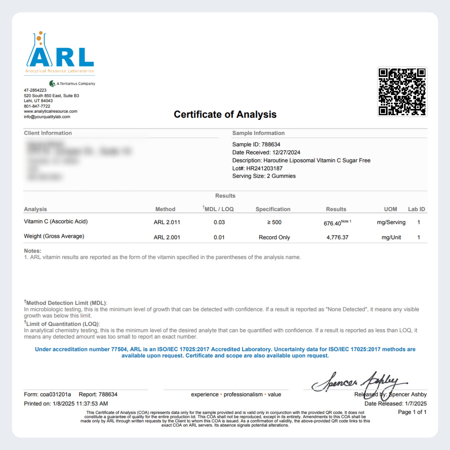 Liposomal Vitamin C Gummies