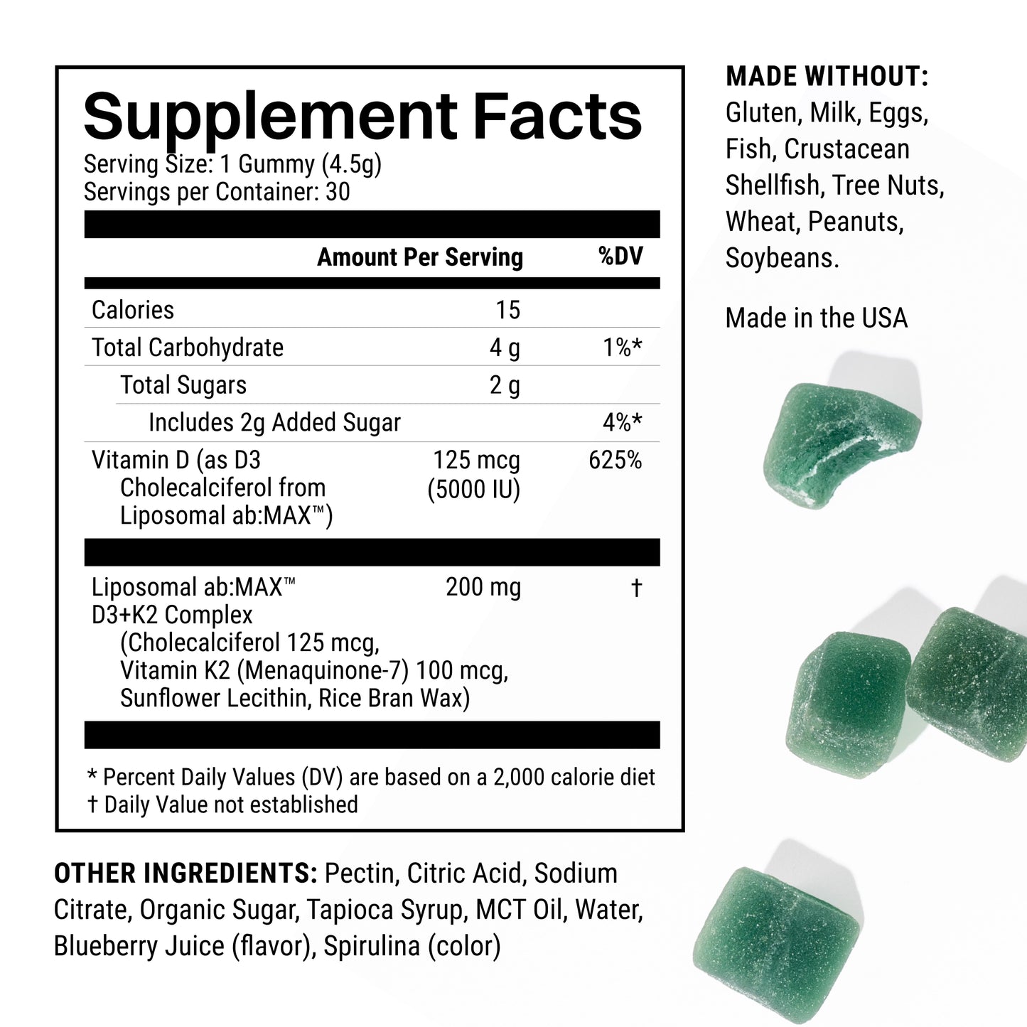 Liposomal Vitamin D3 + K2 Gummies
