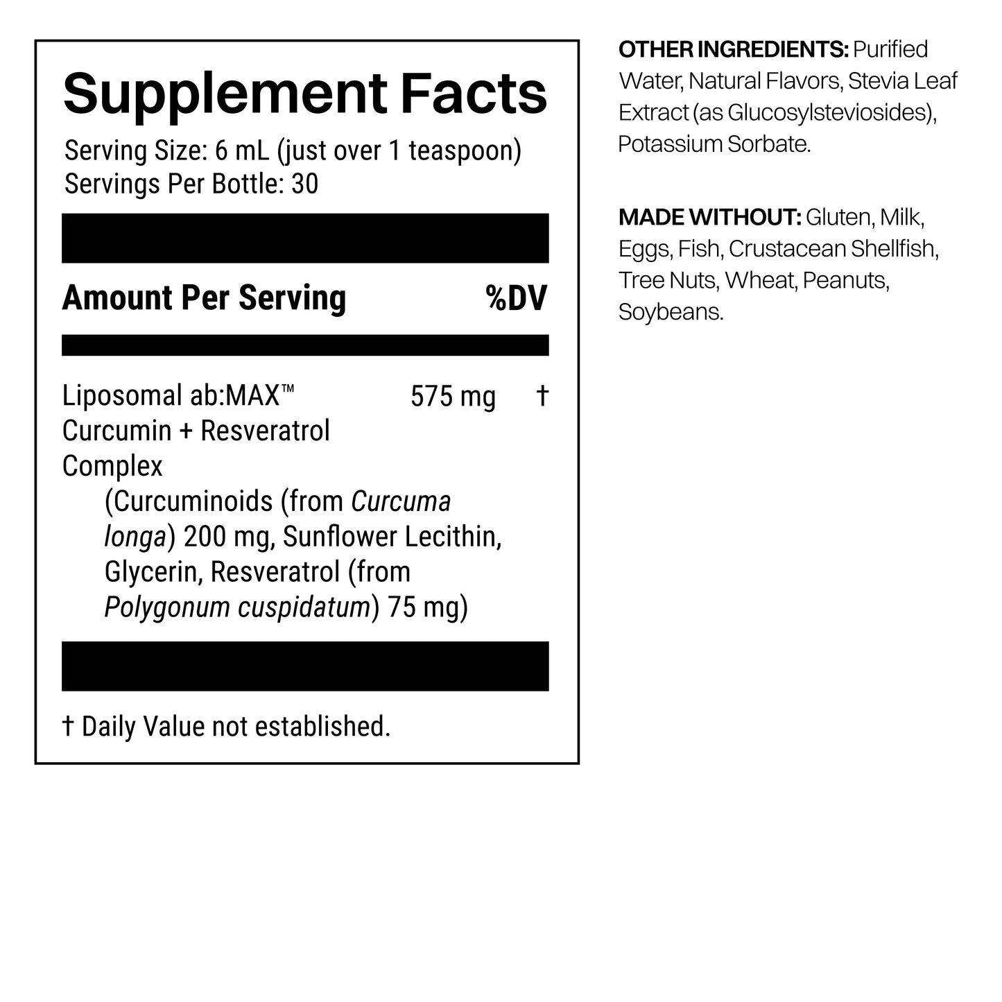 Liposomal Curcumin + Resveratrol Liquid