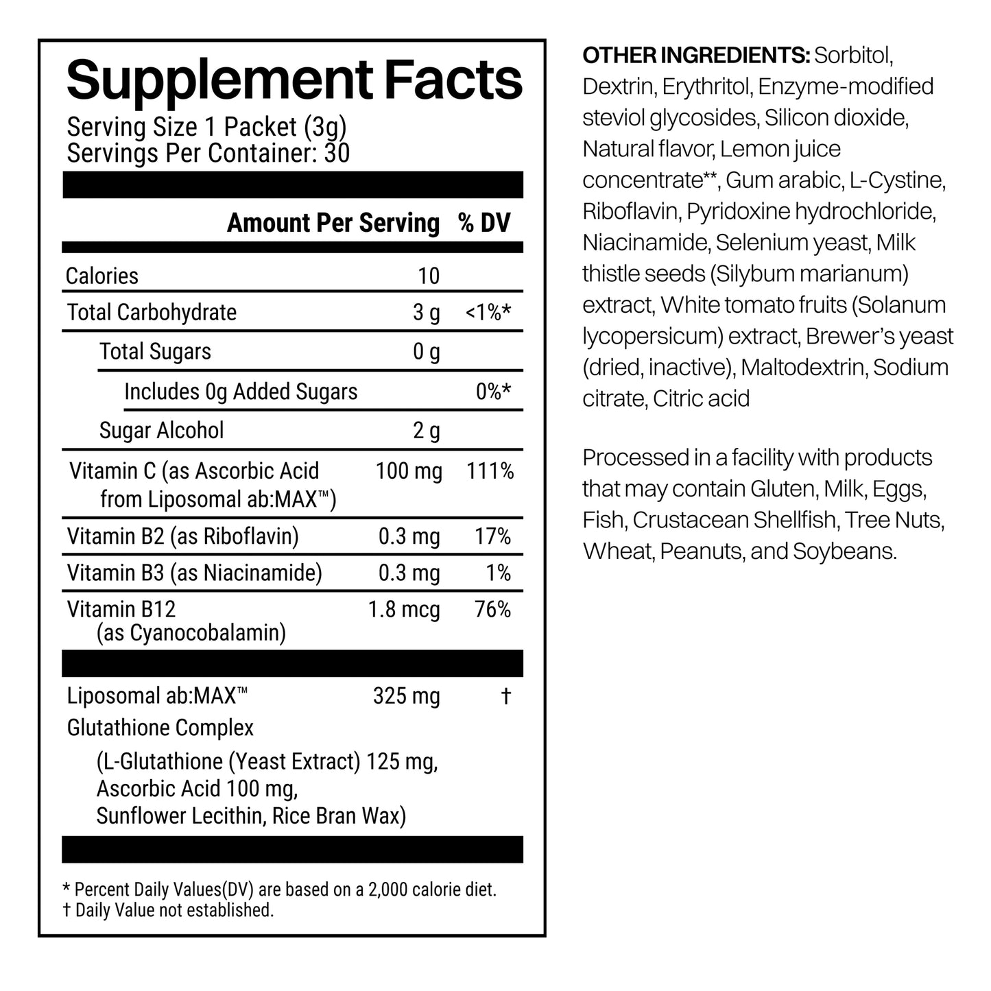 Liposomal Glutathione Powder Packets